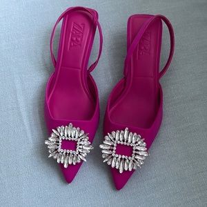 Rhinestone kitten heels by ZARA